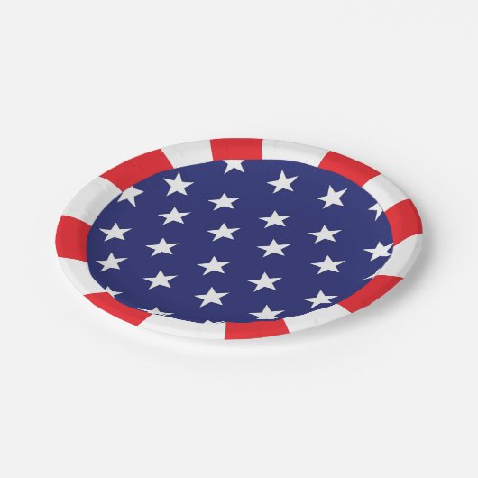 US Flagge Paper Teller Red White und Blue (Schrägansicht)