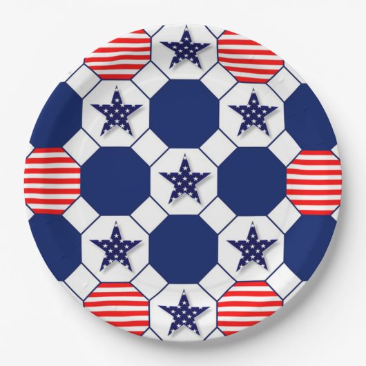 US Flagge Pappteller (Vorderseite)