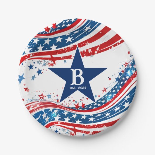 US Flagge Pappteller (Vorderseite)