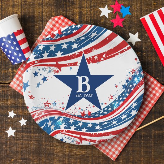 US Flagge Pappteller