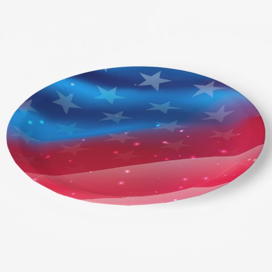 US Flagge Pappteller (Schrägansicht)