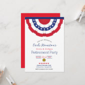 US Flagge Party Einladung für die Altersversorgung (Vorderseite/Rückseite Beispiel)