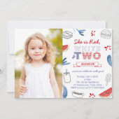 US Flagge Party Fotokarte Einladung (Vorderseite)