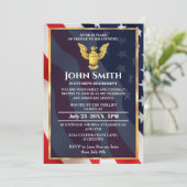 US-Flagge/Party für das militärische Ruhestand des Einladung (Stehend Vorderseite)