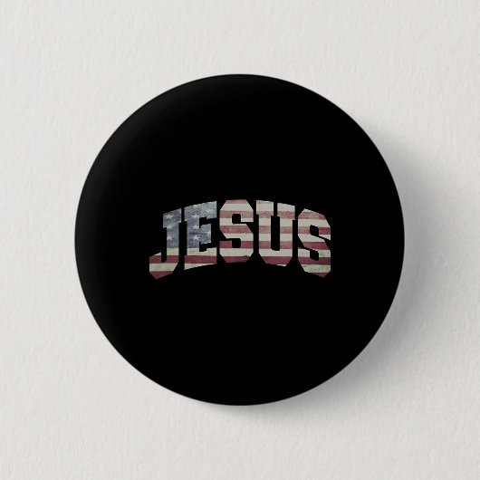 US-Flagge Patriotic 4. Juli Jesus Button (Vorderseite)