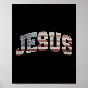 US-Flagge Patriotic 4. Juli Jesus Poster