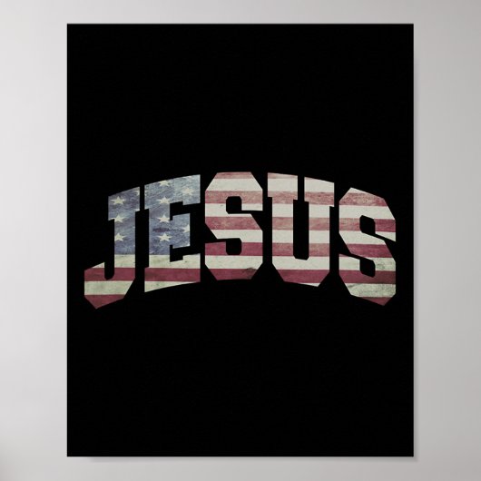 US-Flagge Patriotic 4. Juli Jesus Poster (Vorne)