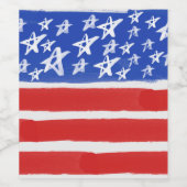 US Flagge, Patriotic, 4. Juli Weinetikett (Einzelnes Label)