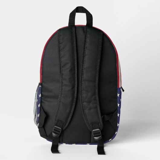 US Flagge Patriotic American Flag Monogram Bedruckter Rucksack (Rückseite)