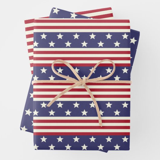 US Flagge Patriotic American Flag USA Geschenkpapier Set (Beispiel)
