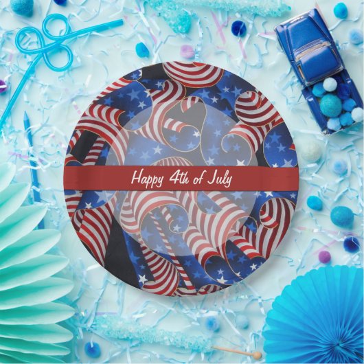 US Flagge Patriotic Curls Papier Teller (Party)