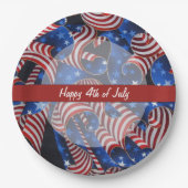 US Flagge Patriotic Curls Papier Teller (Vorderseite)
