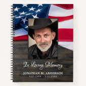 US-Flagge Patriotic Funeral Foto Memorial GuestBoo Notizblock (Vorderseite)