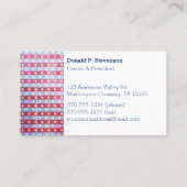 US Flagge Patriotic Red White und Blue Visitenkarte (Rückseite)