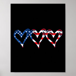 US-Flagge Patriotische amerikanische Herzstreitkrä Poster