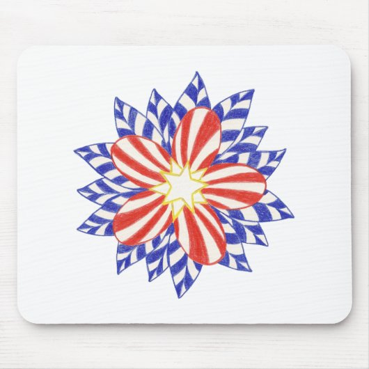 US Flagge Patriotische Blume Mousepads (Vorne)