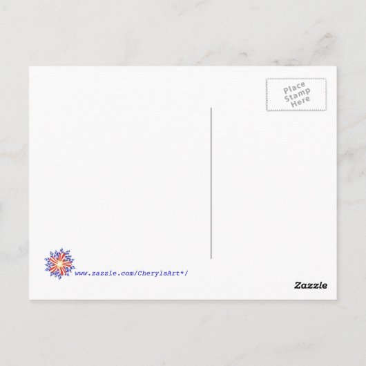 US Flagge Patriotische Blume Postkarten (Rückseite)