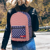 US Flagge - Patriotische Monogram Bedruckter Rucksack