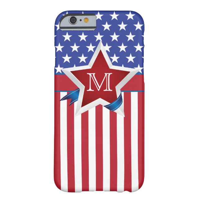 US Flagge Patriotische Monogramm Case-Mate iPhone Hülle (Rückseite)