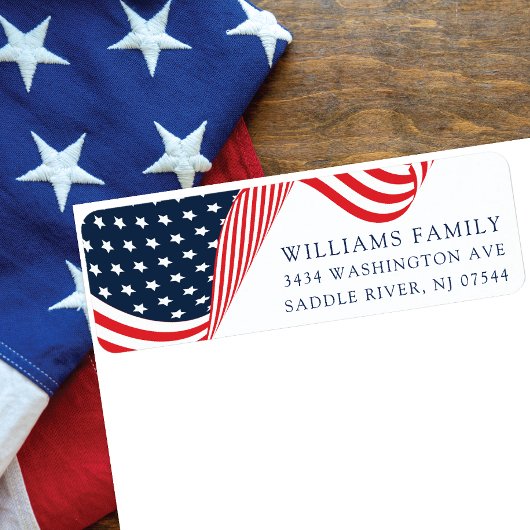 US Flagge - Patriotische Rücksendeadresse