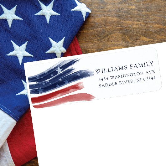 US Flagge - Patriotische Rücksendeadresse