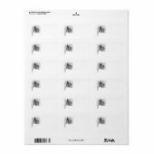 US-Flagge Patriotische Vintage Kunst Adressaufkleber (Vorne)