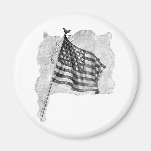 US-Flagge Patriotische Vintage Kunst Magnet (Vorne)