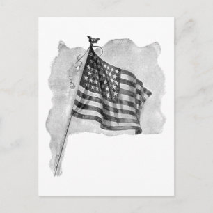 US-Flagge Patriotische Vintage Kunst Postkarte