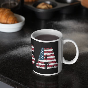 US-Flagge patriotischer Schurkenstil Zweifarbige Tasse
