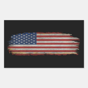 US-FLAGGE PATRIOTISCHES GESCHENK MIT DISTRESSED-EF RECHTECKIGER AUFKLEBER