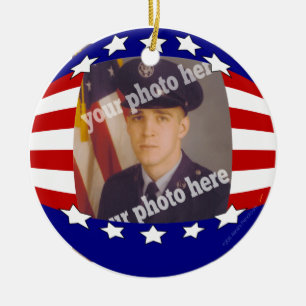 US Flagge-patriotisches kundenspezifisches Keramik Ornament