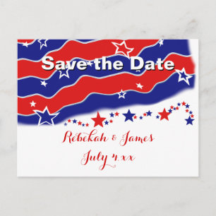 US Flagge personalisiert SAVE THE DATE Ankündigungspostkarte