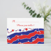 US FLAGGE PERSONALISIERTE TABELLE RSVP KARTE (Stehend Vorderseite)