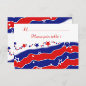 US FLAGGE PERSONALISIERTE TABELLE RSVP KARTE (Vorne/Hinten)