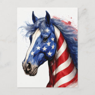 US Flagge Pferd Postkarte