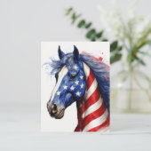 US Flagge Pferd Postkarte (Stehend Vorderseite)