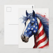 US Flagge Pferd Postkarte (Vorne/Hinten)