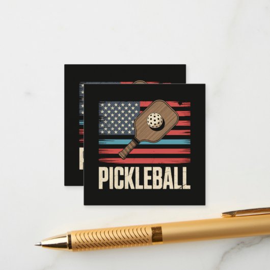 US-Flagge Pickleball Begleitkarte (Vorderseite/Rückseite Beispiel)