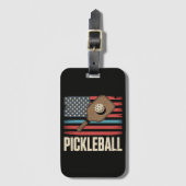 US-Flagge Pickleball Gepäckanhänger (Vorderseite Vertikal)