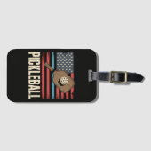 US-Flagge Pickleball Gepäckanhänger (Vorderseite (Horizontal))