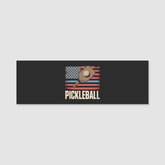 US-Flagge Pickleball Namensschild (Vorderseite)