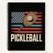 US-Flagge Pickleball Notizblock (Vorderseite)