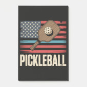 US-Flagge Pickleball Post-it Klebezettel (Vorderseite)