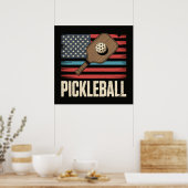 US-Flagge Pickleball Poster (Küche)
