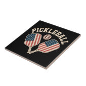 US-Flagge Pickleball-Spieler Fliese (Seite)