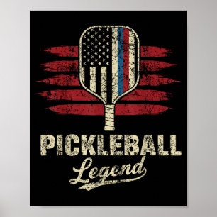 Us-Flagge Pickleball-Spieler lustige Pickleball-Le Poster