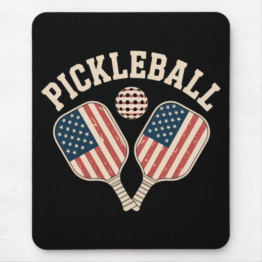 US-Flagge Pickleball-Spieler Mousepad (Vorne)