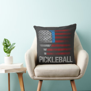 US-Flagge Pickleball-Spieler Paddleball-Liebhaber Kissen