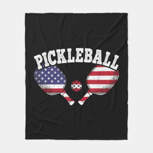 US-Flagge Pickleball-Spieler Vintage Pickle Ball L Fleecedecke