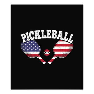 US-Flagge Pickleball-Spieler Vintage Pickle Ball L Fotodruck